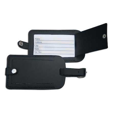 Dacasso Classic Black Leather Luggage Tag AG-1098